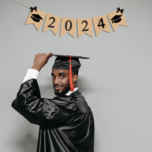 2024 Graduation Bunting Banner, Rustic Vintage Graduation Decorations, College, Senior, High School Prom Decorations