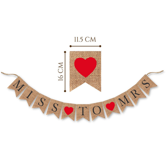 Miss to Mrs Burlap Banner Bunting