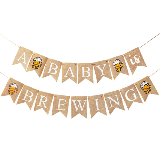 A BABY IS BREWING BANNER