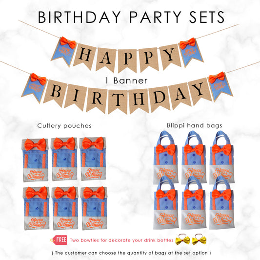 Blippi birthday party sets, Birthday burlap banner, Rustic birthday party decorations