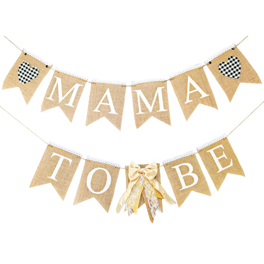 Mama to be banner, neutral Gender Reveal Baby Shower Bunting.