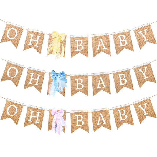 OH BABY SIGN BURLAP BANNER