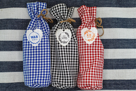 Gingham Party Favor bags for Guest, Picnic Theme Party Favor Bulk Custom Packaging for Homemade Honey, Cookies, Candy Jam Party Supplies