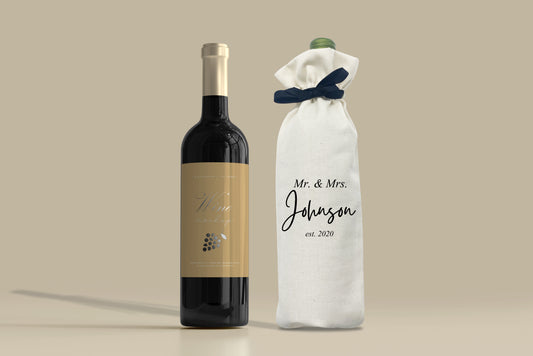 25 Bulk wine bags, Personalized wine bags for engagement, bridal shower party and wedding