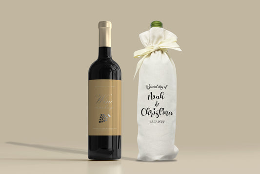 Cotton canvas wine gift bags, personalized logo printed on wine bags, reusable bags, party decors, wedding gifts
