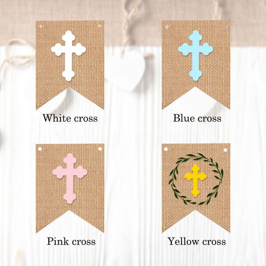 Christian Cross flags in regular and vintage style (10 pieces in a package) to create your own banner.
