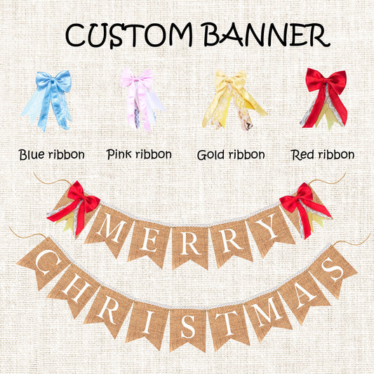 Customized banner for wedding, baby shower, bridal shower, birthday party, Christmas party.