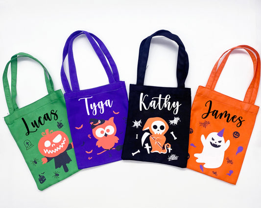 Personalized Halloween Trick or Treat Bags, Halloween Treat Candy Bags for Kids, Halloween Goodie Bags, Gift bags, Halloween Party