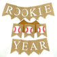 ROOKIE of the Year BANNER with personalized Name - Baseball First BIRTHDAY, Cake Smash Prop - Baseball theme bunting