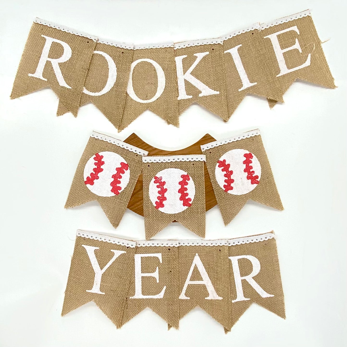 ROOKIE of the Year BANNER with personalized Name - Baseball First BIRTHDAY, Cake Smash Prop - Baseball theme bunting