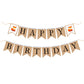 Woodland fox happy birthday banner, burlap birthday banner, happy birthday bunting, birthday flag, party decorations