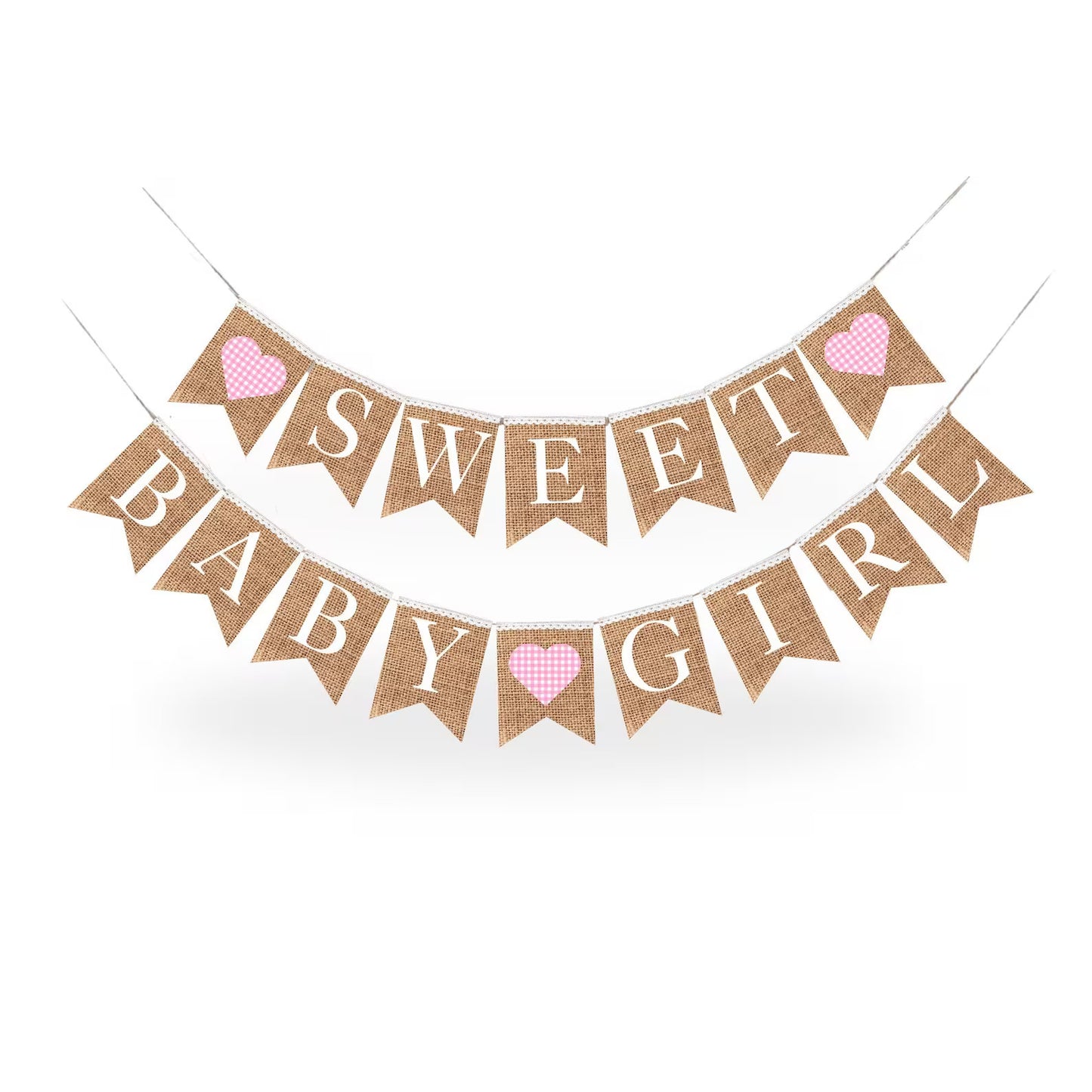 Sweet Baby Girl Burlap Banner Bunting