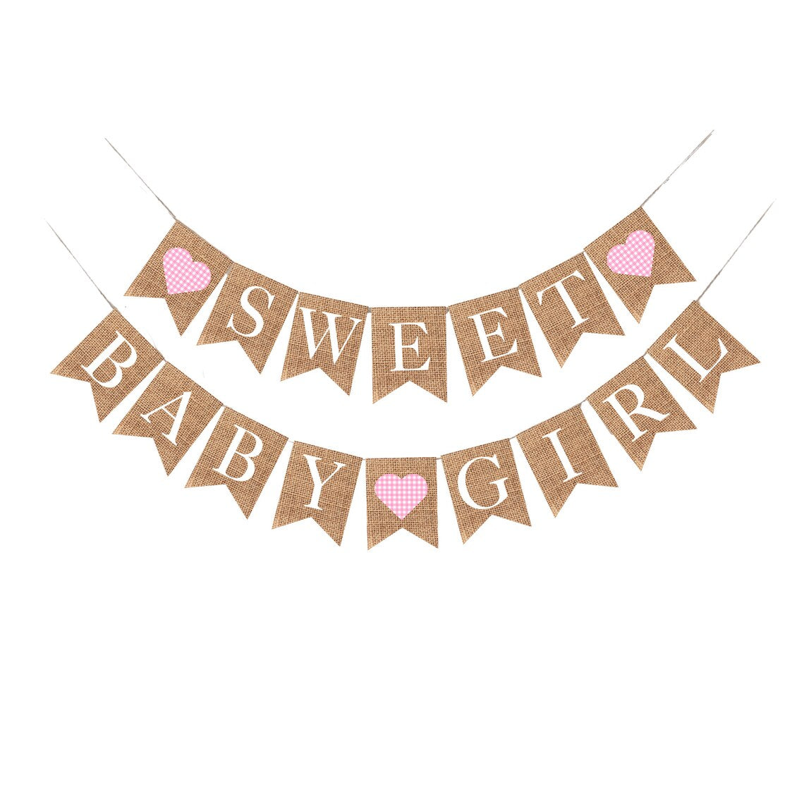 Sweet Baby Girl Burlap Banner Bunting