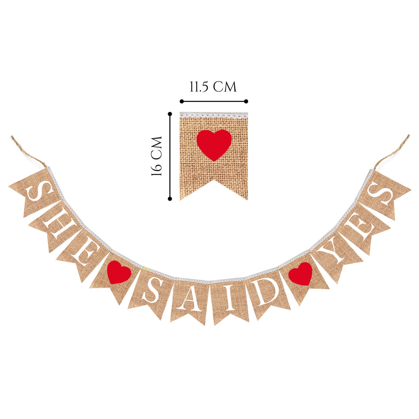 She said yes Burlap Banner Bunting