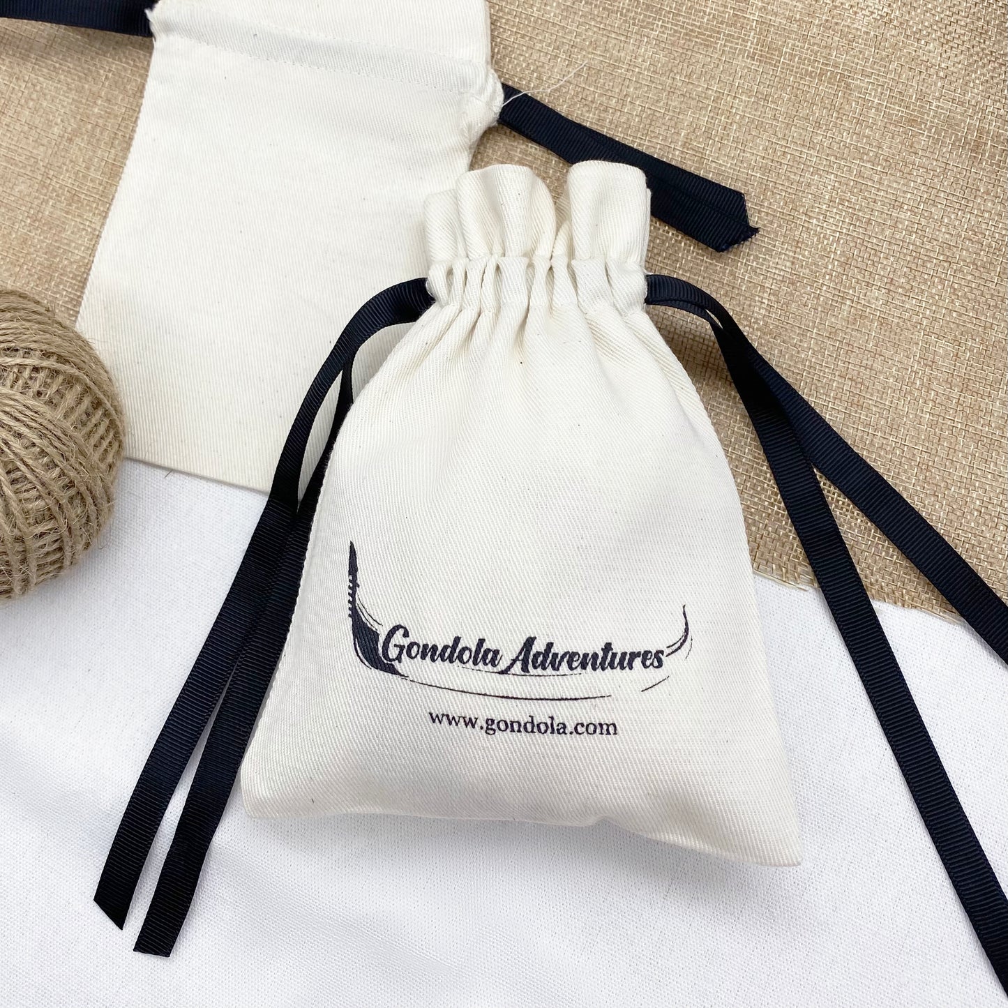 Bulk drawstring pouch. Cotton canvas pouch for wedding, party, baby shower decor.