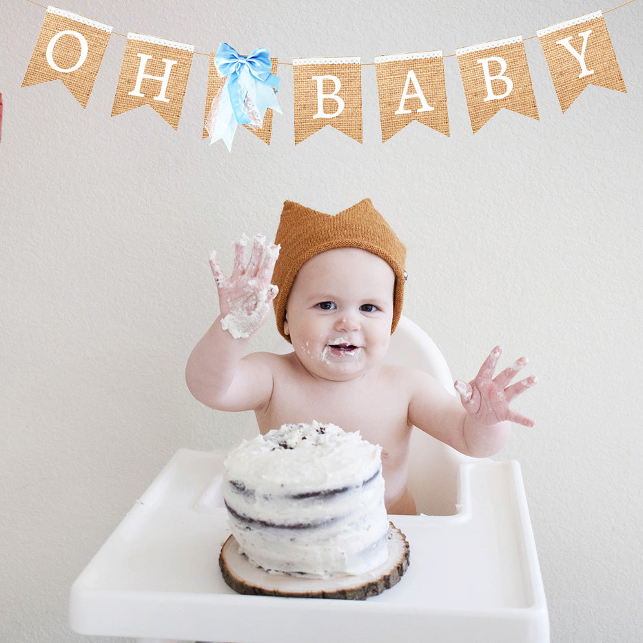 OH BABY SIGN BURLAP BANNER