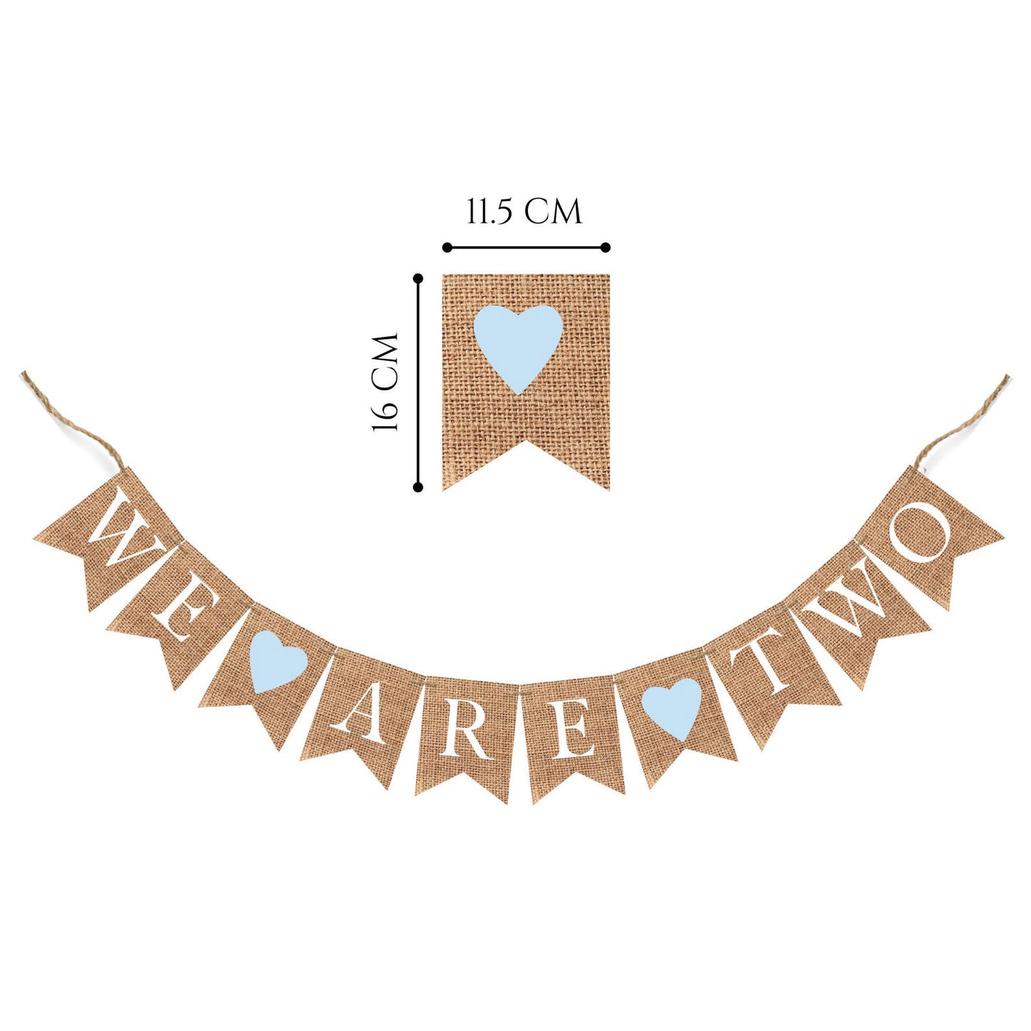 WE ARE TWO TWINS BIRTHDAY BURLAP BANNER BUNTING