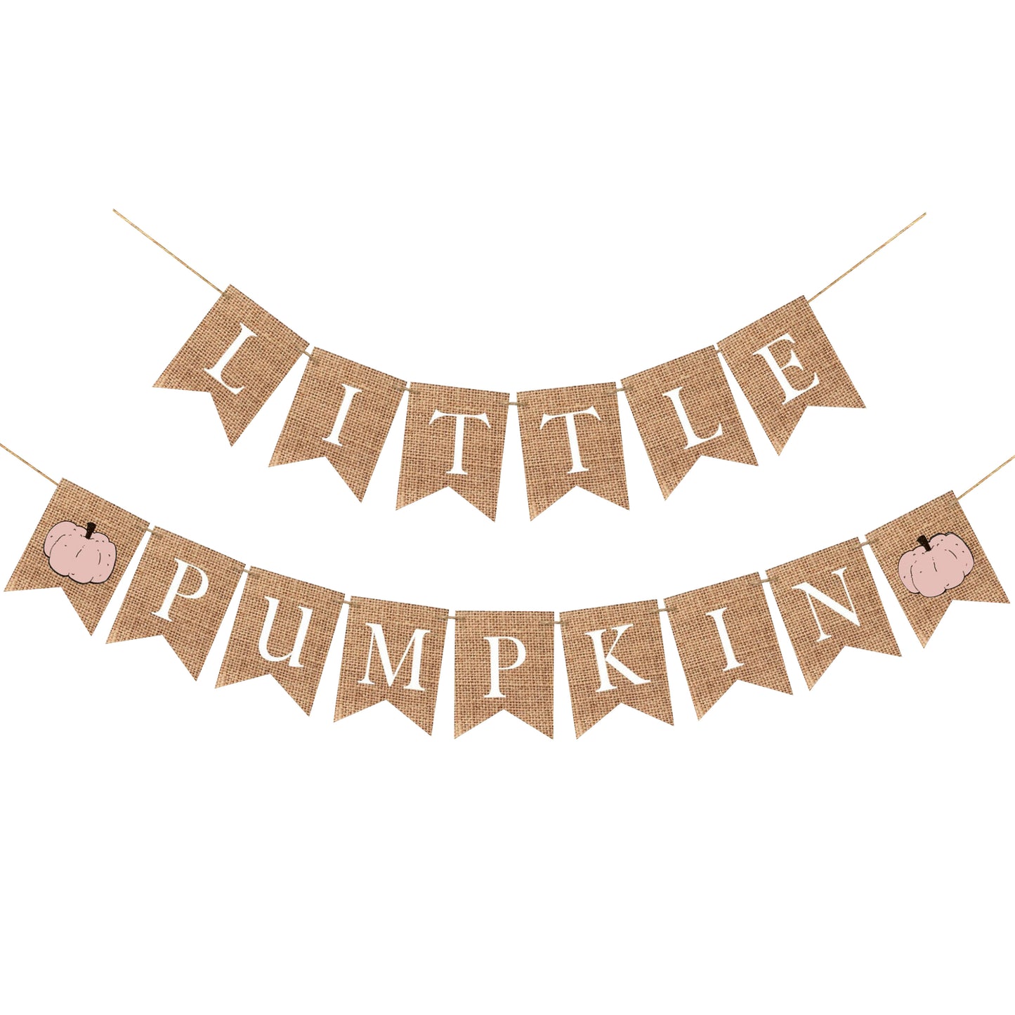 LITTLE PIMPKIN BANNER WITH PINK PUMPKIN FLAGS