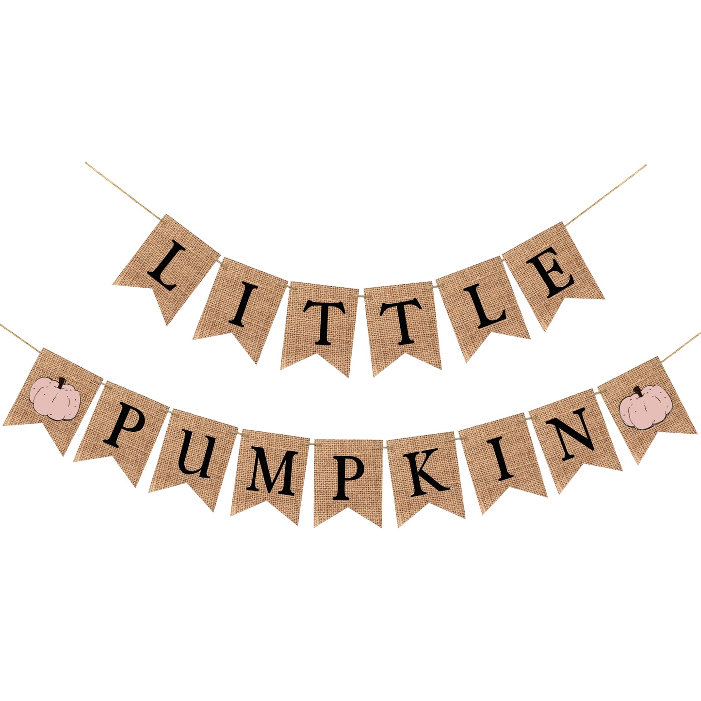 LITTLE PIMPKIN BANNER WITH PINK PUMPKIN FLAGS