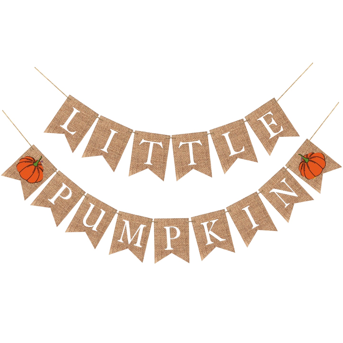 LITTLE PUMPKIN BANNER WITH ORANGE PUMPKIN FLAGS