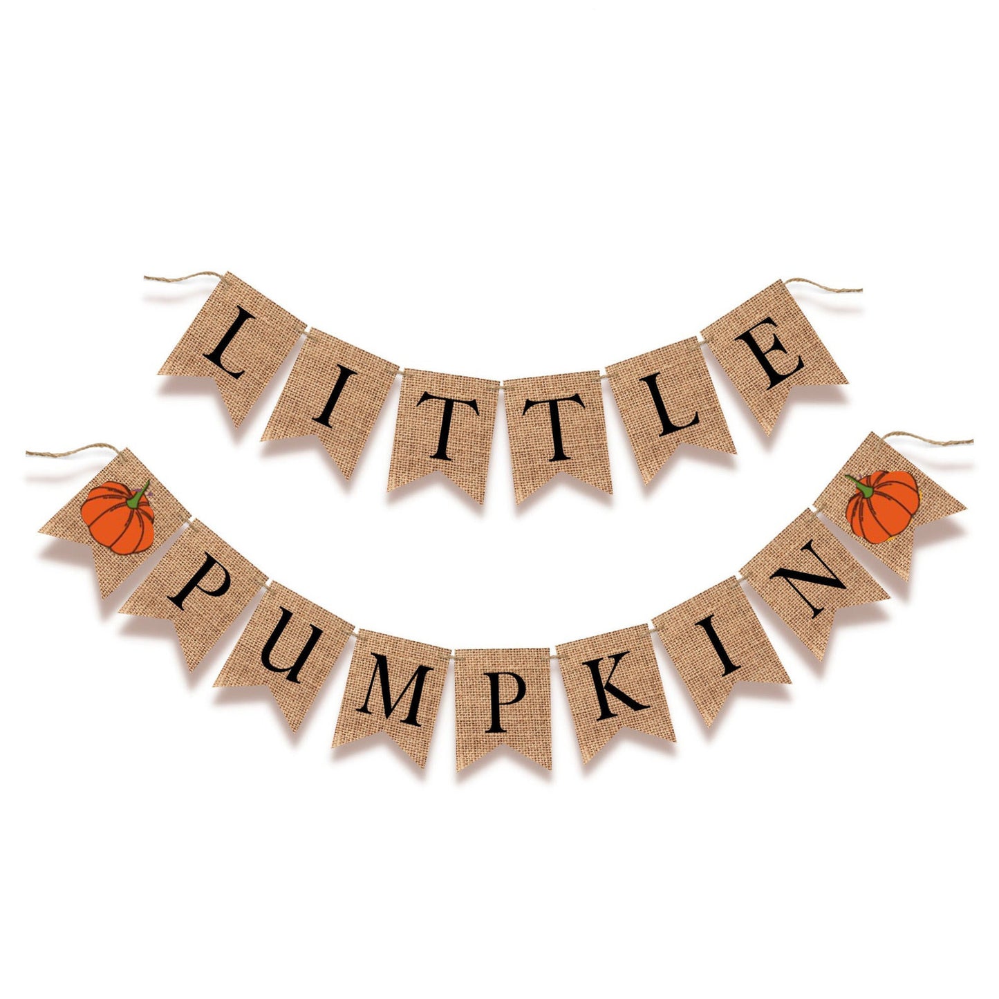 LITTLE PUMPKIN BANNER WITH ORANGE PUMPKIN FLAGS