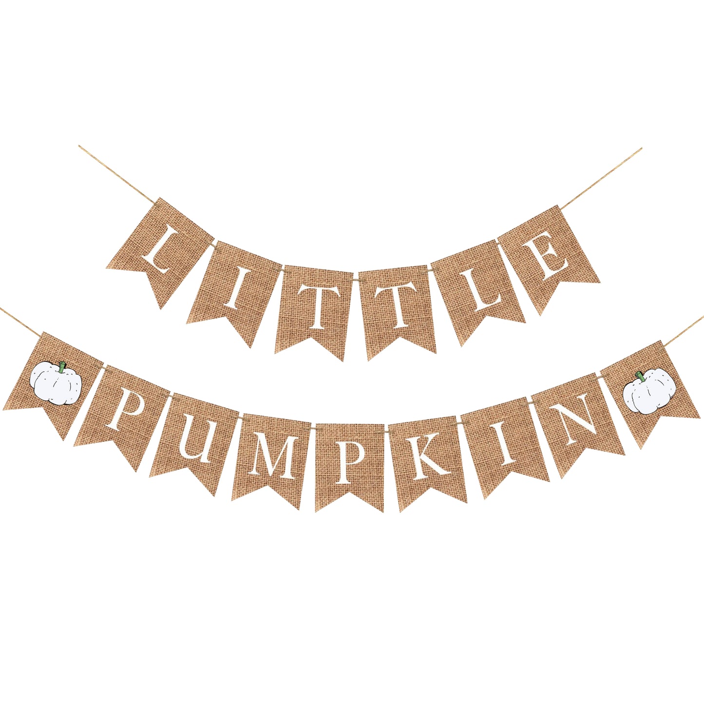 LITTLE PIMPKIN BANNER WITH WHITE PUMPKIN FLAGS