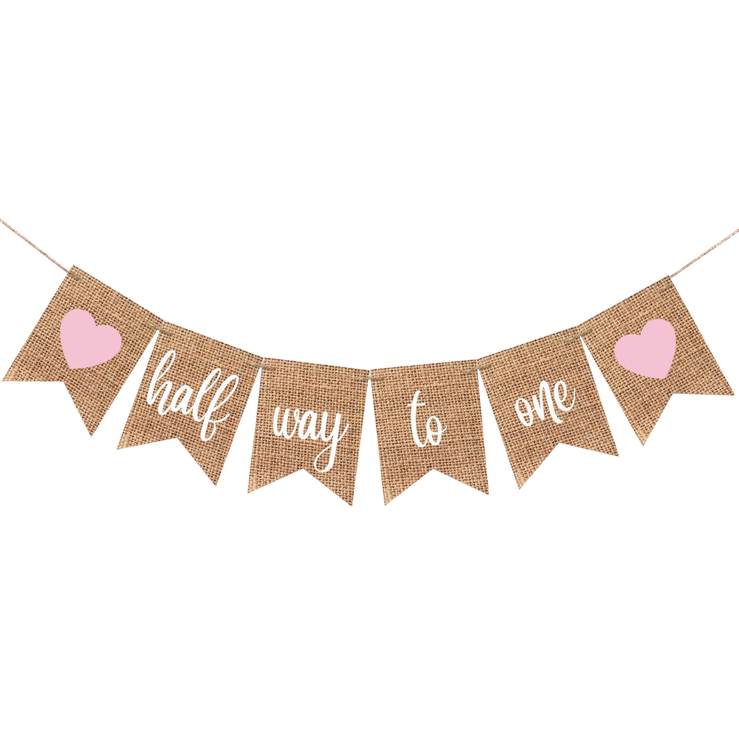 Half Way To One Burlap Banner Bunting