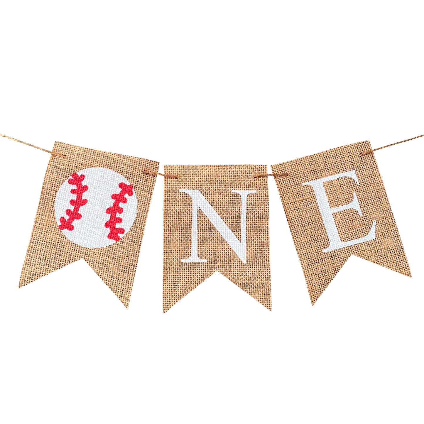 BASEBALL FIRST BIRTHDAY BURLAP BUNTING BANNER