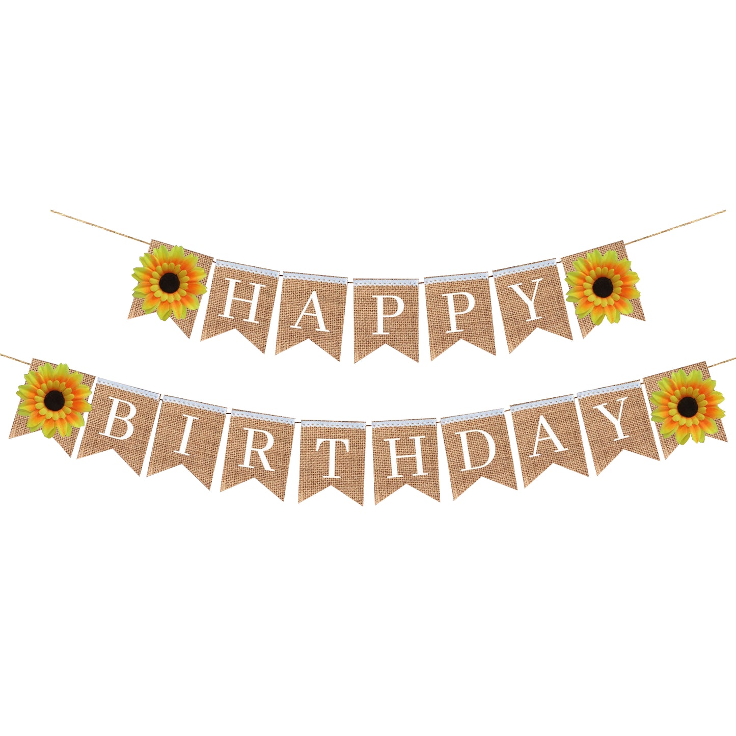 HAPPY BIRTHDAY BANNER WITH SUNFLOWERS