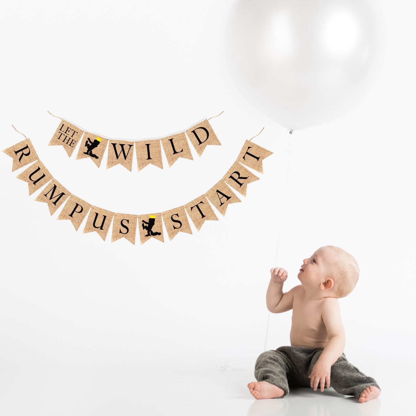 LET THE WILD RUMPUS START BIRTHDAY BANNER BUNTING