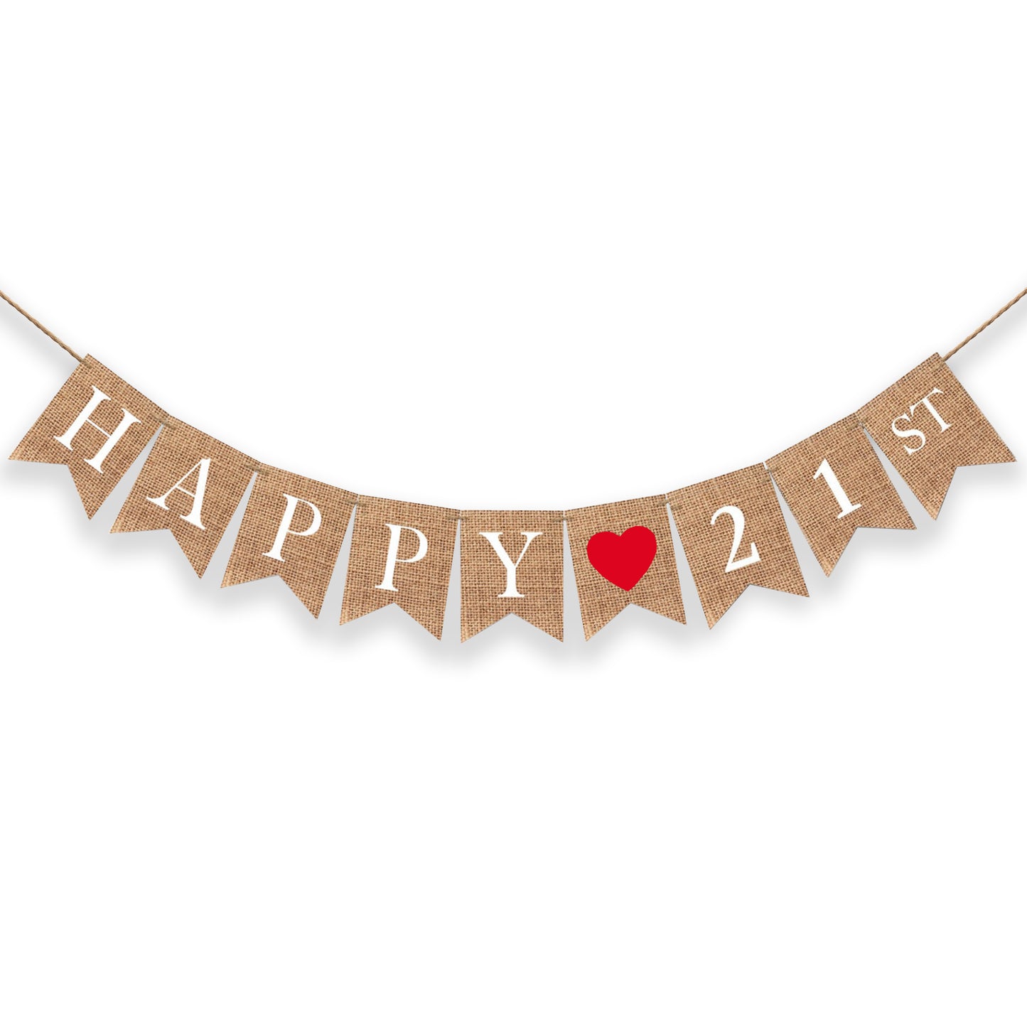 Happy 21st Birthday Burlap Banner Bunting