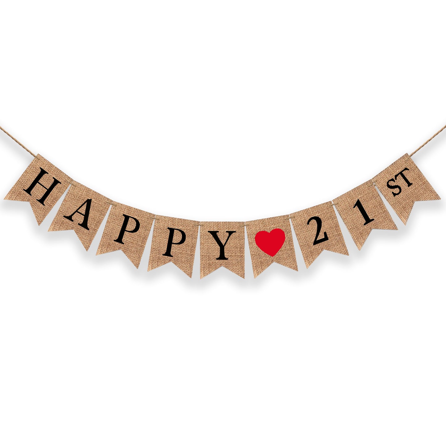 Happy 21st Birthday Burlap Banner Bunting