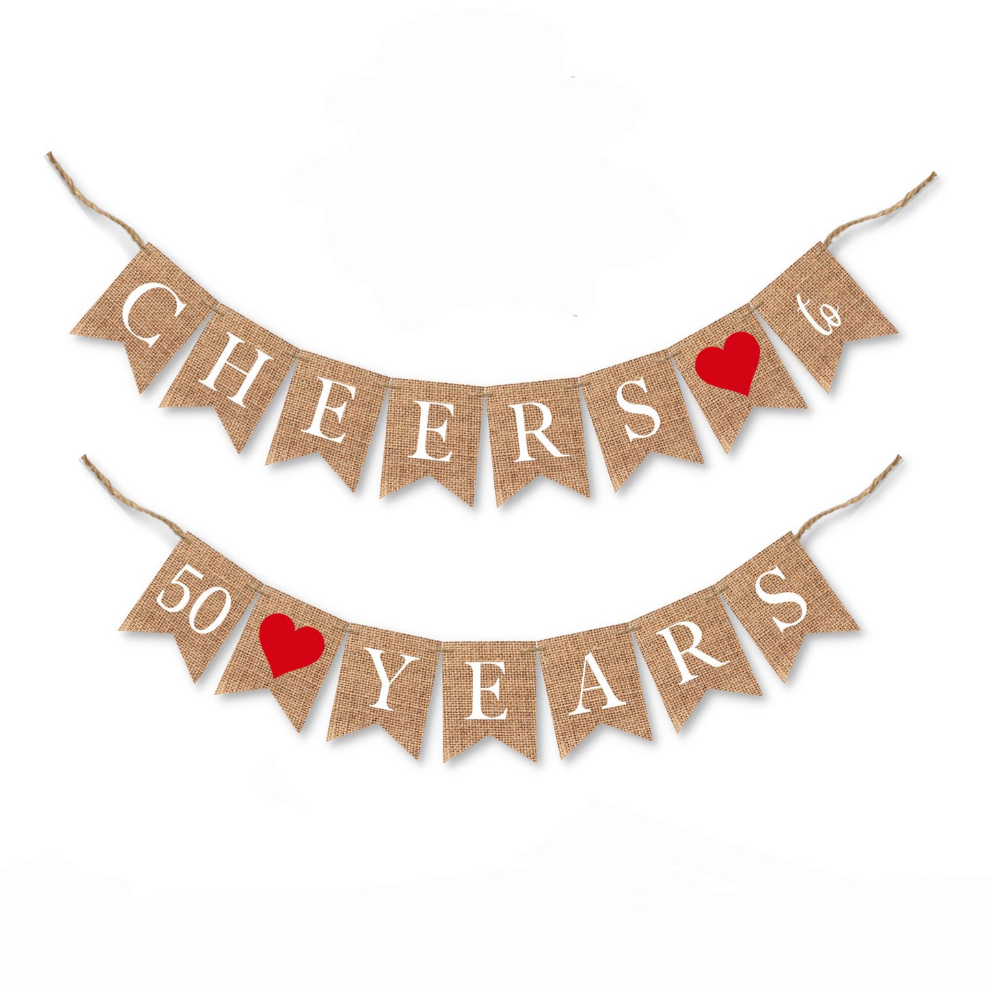 50th Anniversary or Birthday Burlap Banner Bunting