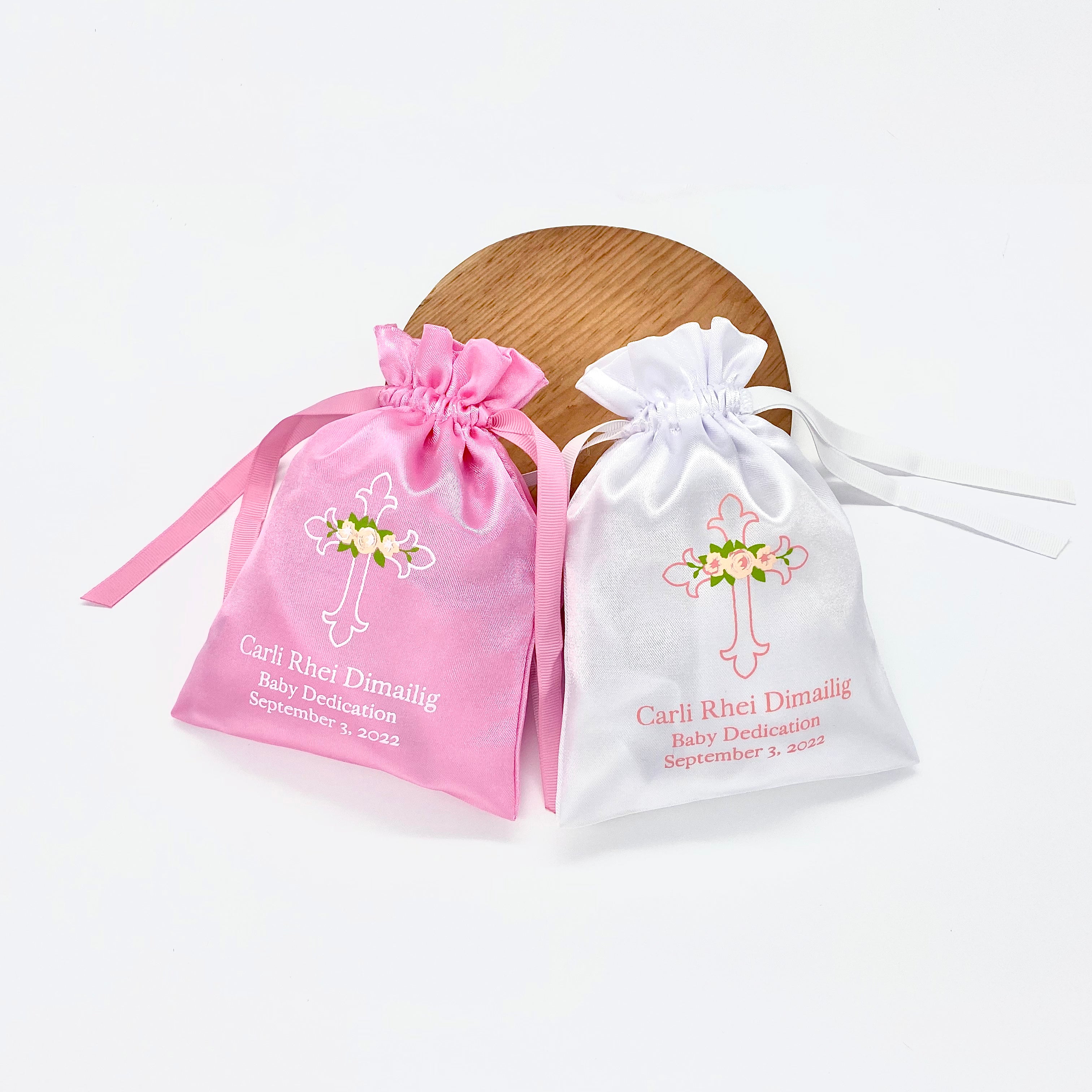 Baby Shower Favours Treat Satin Bags bulk Personalized Gift Baby