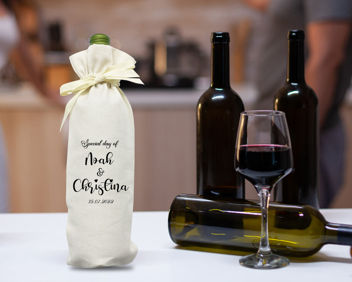 Cotton canvas wine gift bags, personalized logo printed on wine bags, reusable bags, party decors, wedding gifts