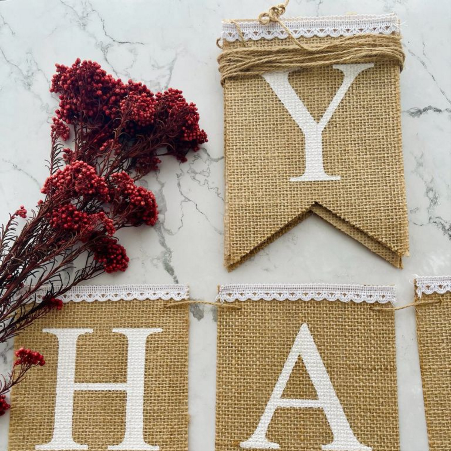 Happy Thanksgiving Turkey Garland Hessian Burlap Bunting for Thanksgiving fall Harvest Decoration