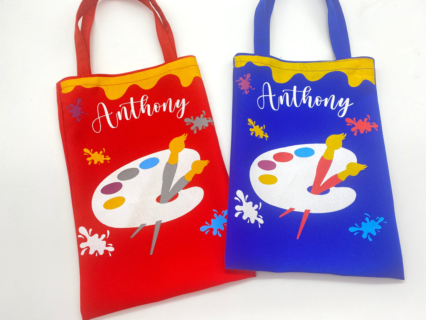 Personalized Paint Party Candy bags for Kids, Art Party bags for the first birthday, One year birthday candy bags, Paint Palette bags