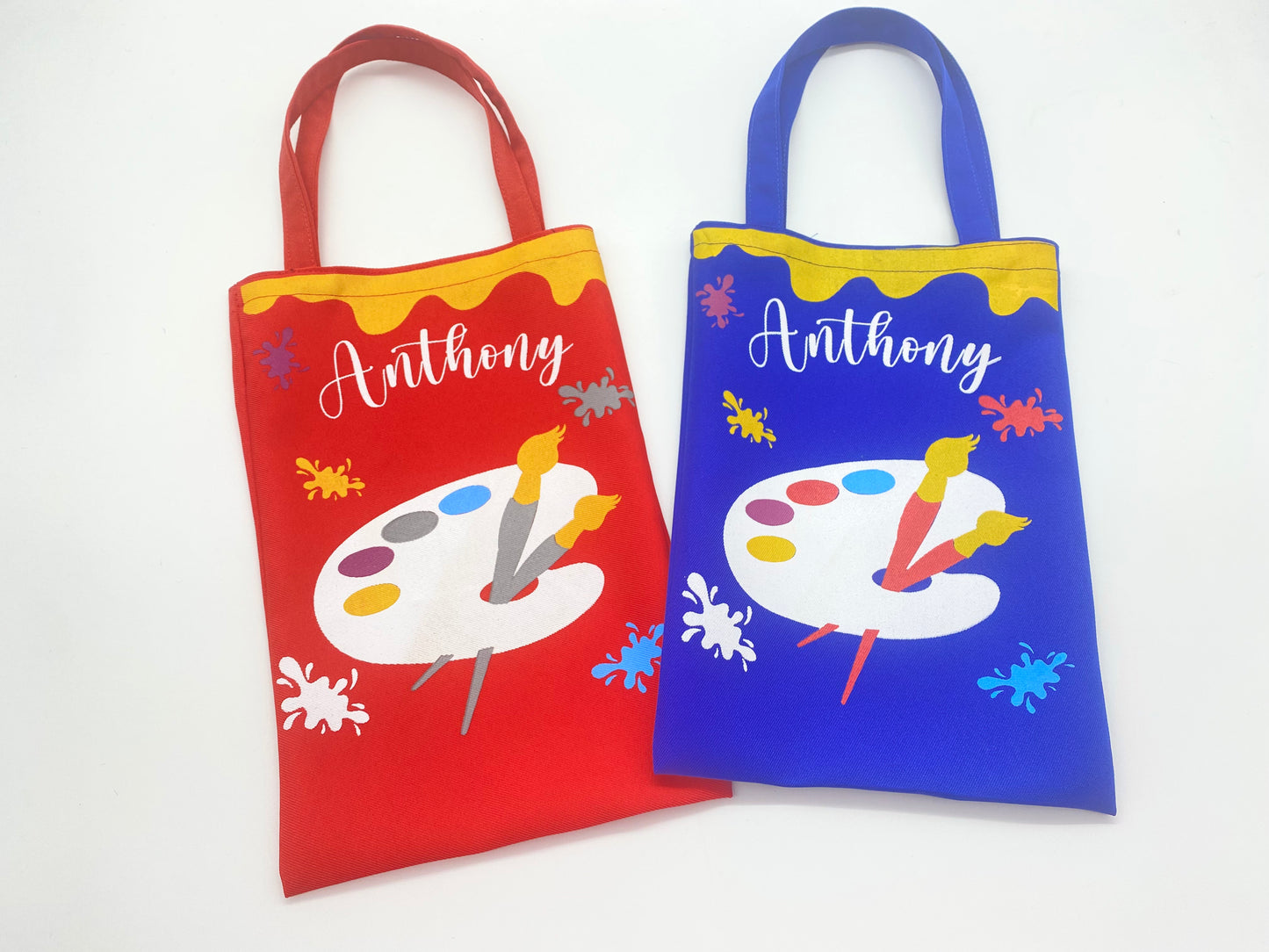 Personalized Paint Party Candy bags for Kids, Art Party bags for the first birthday, One year birthday candy bags, Paint Palette bags