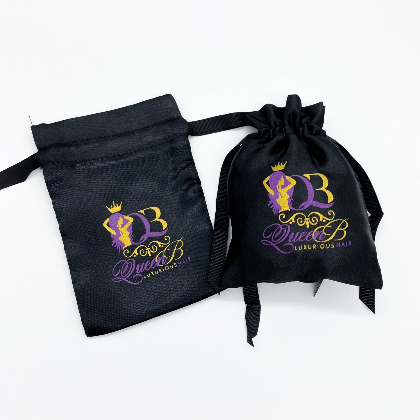 Satin Hair bag Bulk Size 15x20 Cm, Custom Logo Wig Packaging Drawstring Silk Bag Wholesale