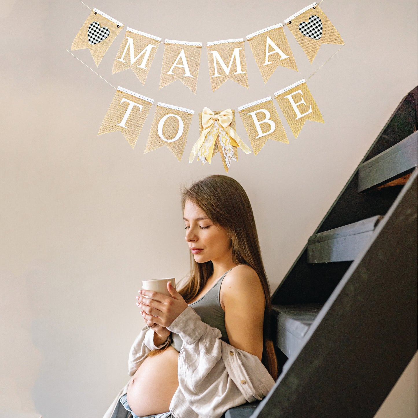 Mama to be banner, neutral Gender Reveal Baby Shower Bunting.