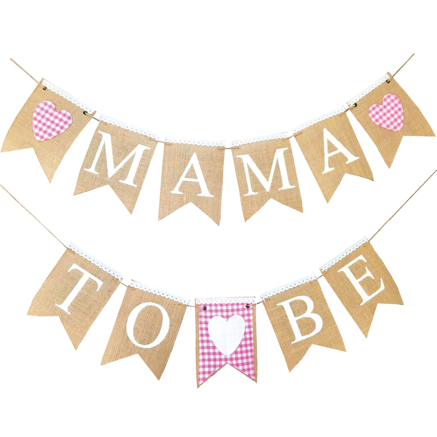 Mama to be banner, Baby shower Girl Bunting, Pink and white checkered Buffalo plaid Picnic theme Baby shower Gender reveal Bunting