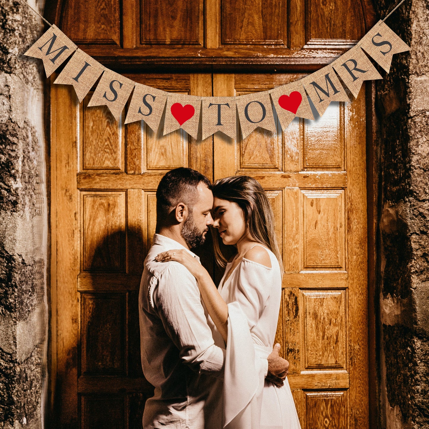 Miss to Mrs Burlap Banner Bunting