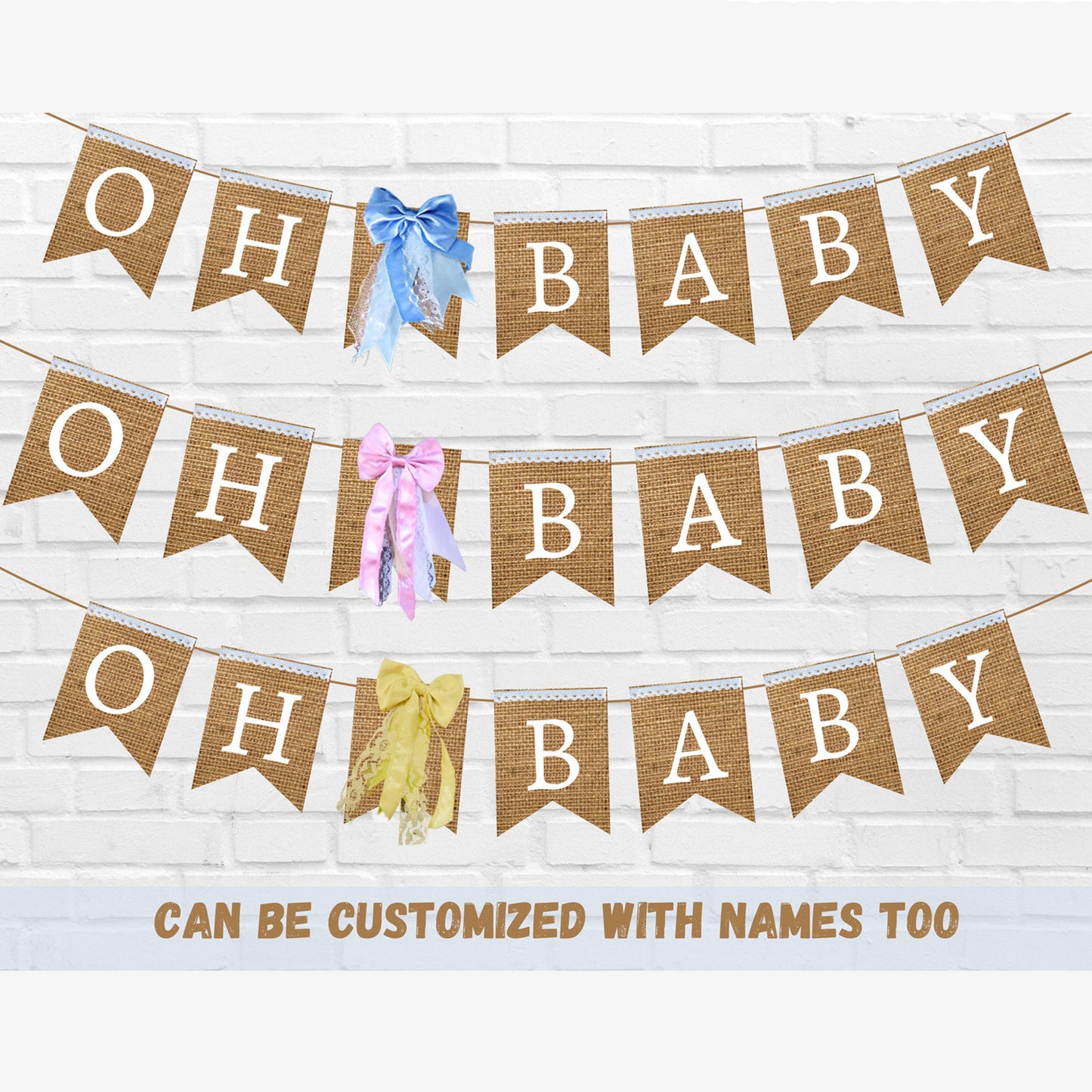 OH BABY SIGN BURLAP BANNER