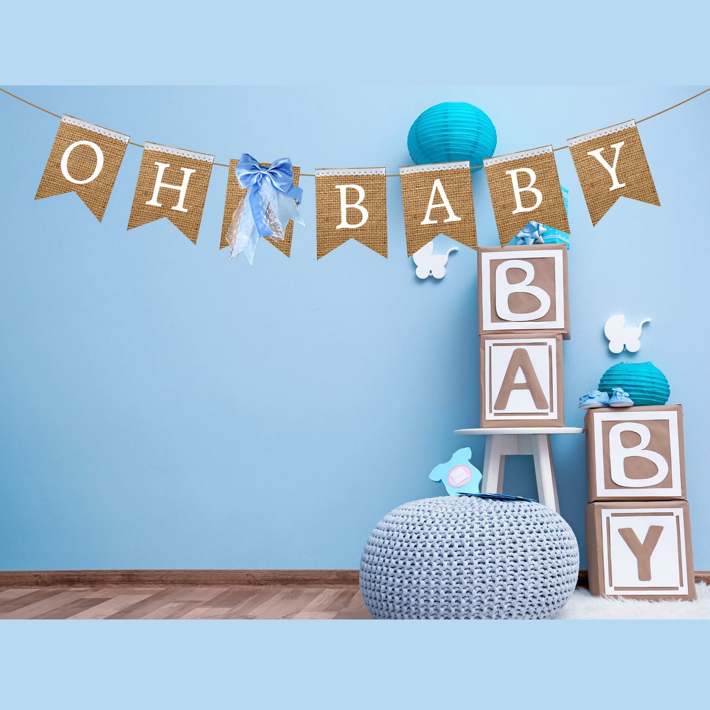 OH BABY SIGN BURLAP BANNER