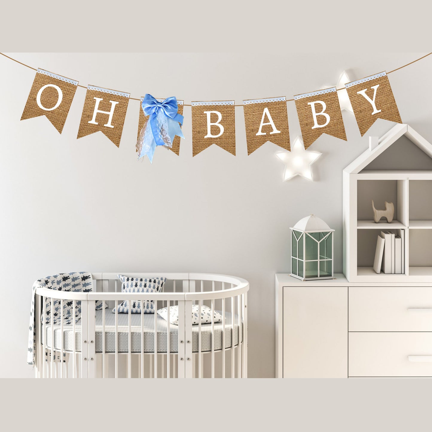 OH BABY SIGN BURLAP BANNER