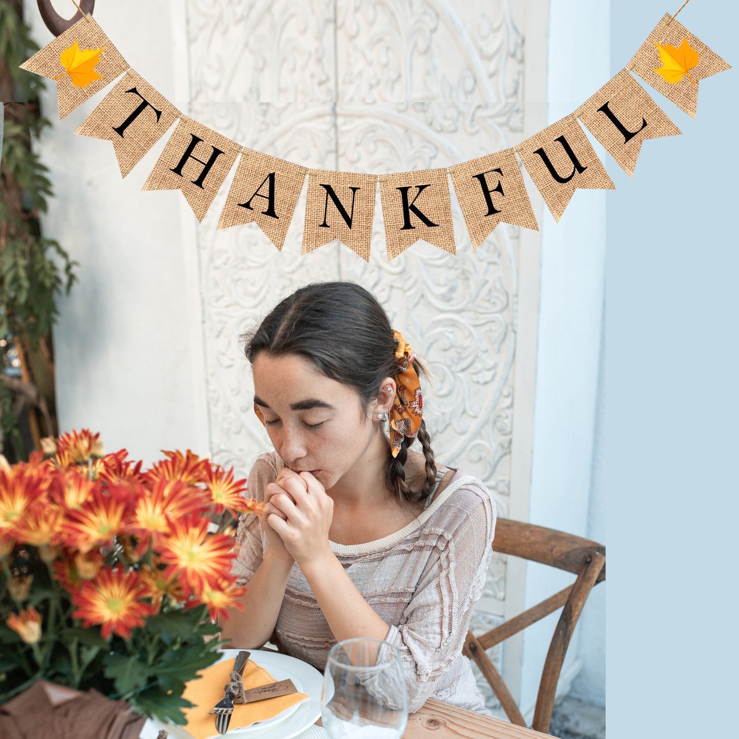 Thankful burlap banner Bunting - Fall Decor Fall Decorations Fall Home Decor Thanksgiving Decor Fall Banner Fall burlap signs Autumn Decor