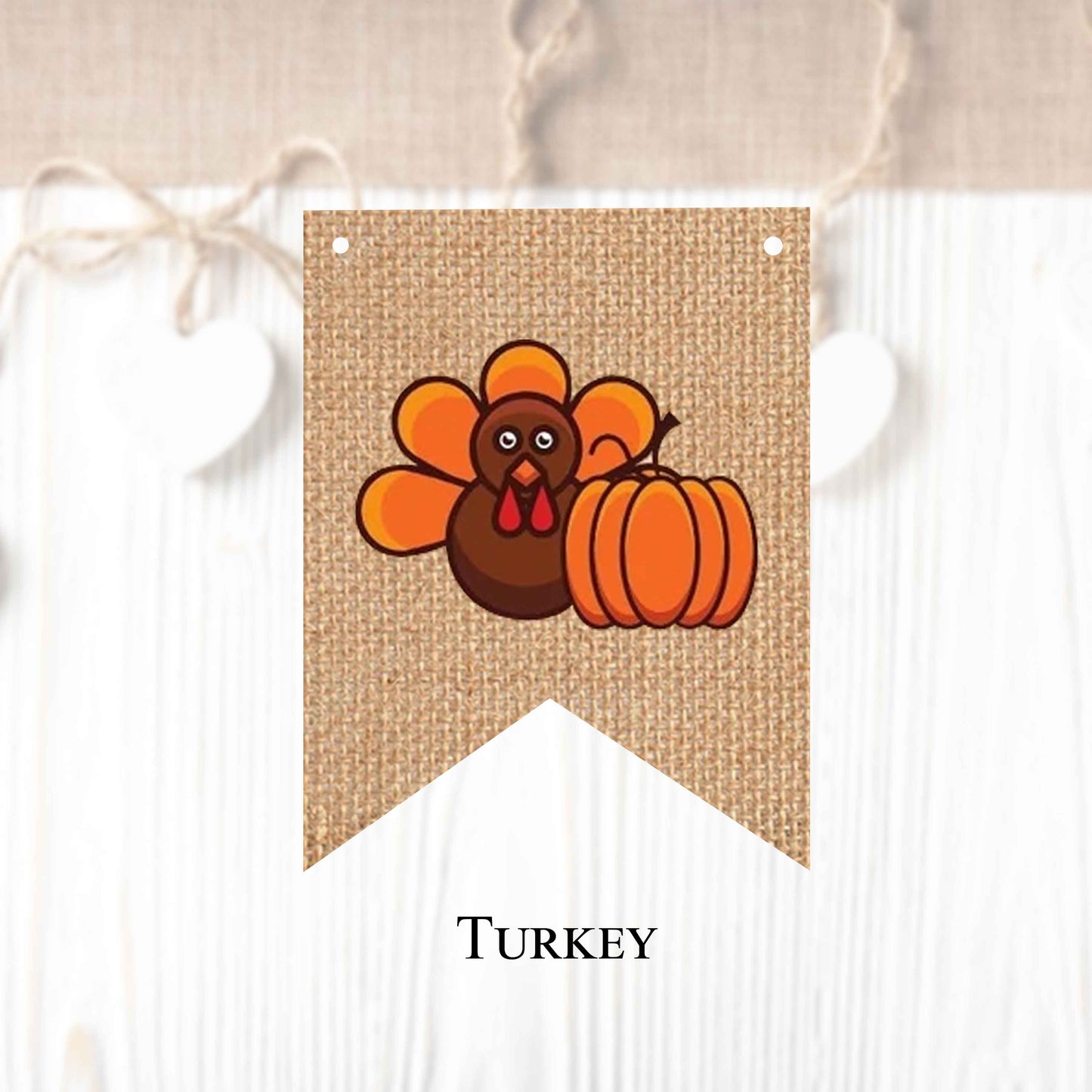 Fall season themed flags in regular and vintage style (10 pieces in a package) to create your own banner.