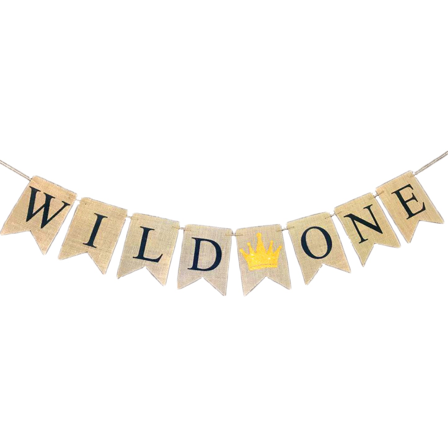 WILD ONE WITH GOLD GLITTER CROWN | 1st FIRST BIRTHDAY BOY GIRL DECORATION BUNTING