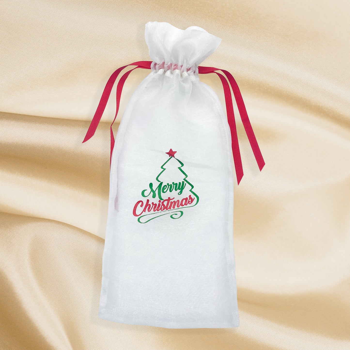 Merry christmas wine bag, Holiday Red Wine Bags with Drawstrings for New Year Party or Christmas Holiday Gift favors Bulk