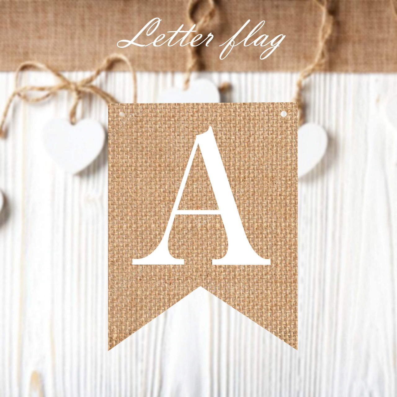 Single Letter flags in white regular style ( 10pieces in package ) to create your own banner.